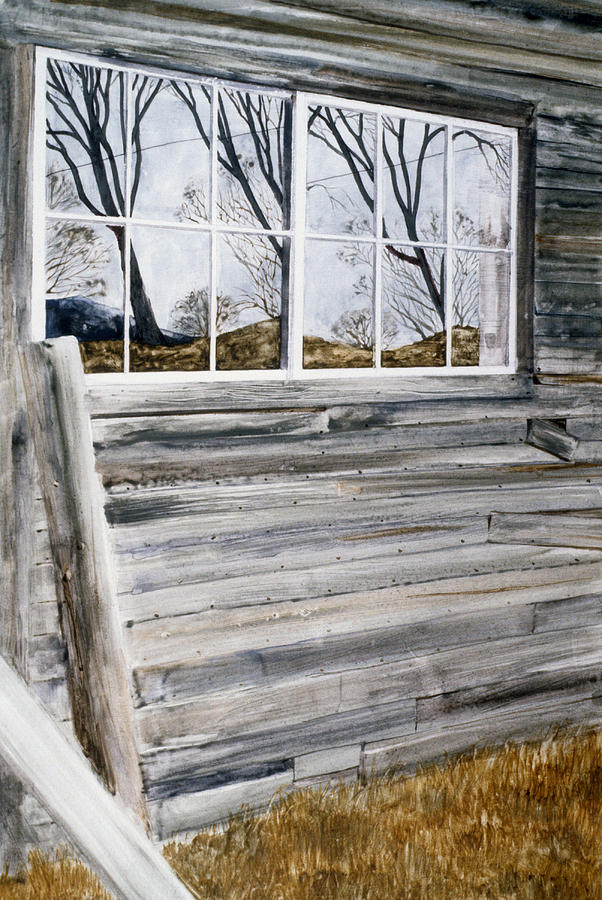 Barn Reflection Painting by Karol Wyckoff