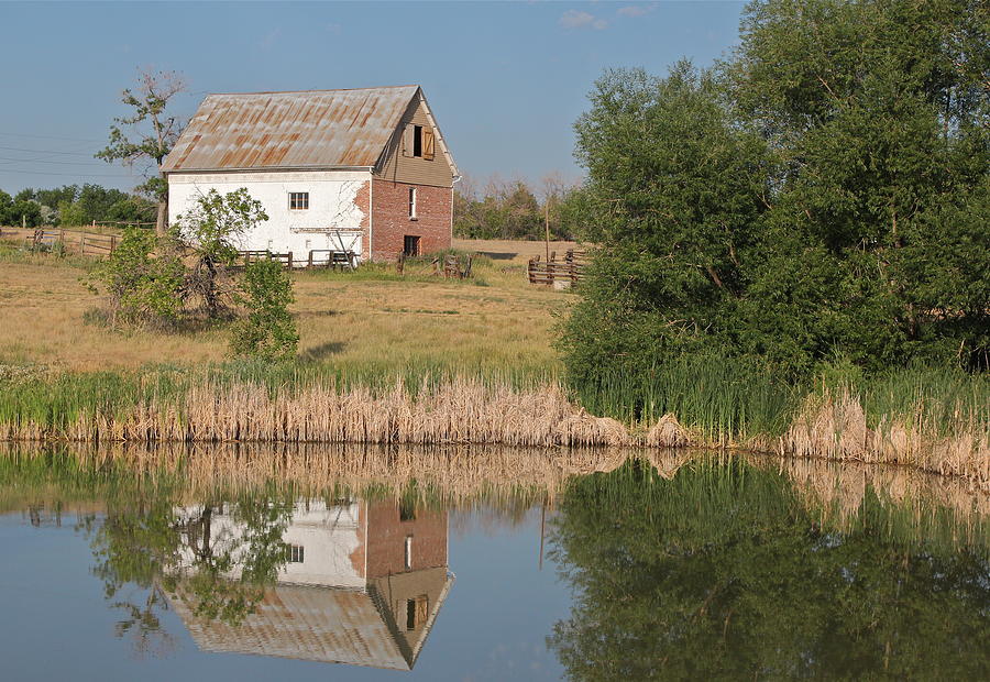 Barn Reflection Photograph by Bill Wiebesiek