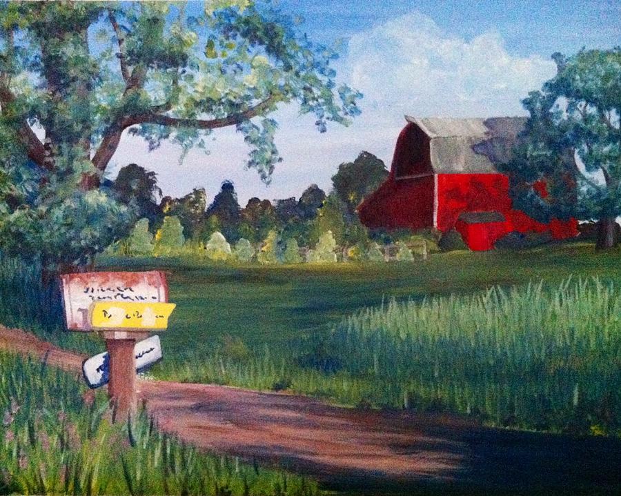 Landscape Painting - Barn by Tiffany Albright