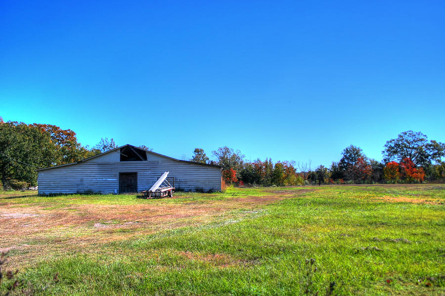 Barn Under The Clear Blue Sky Photograph by Ester McGuire