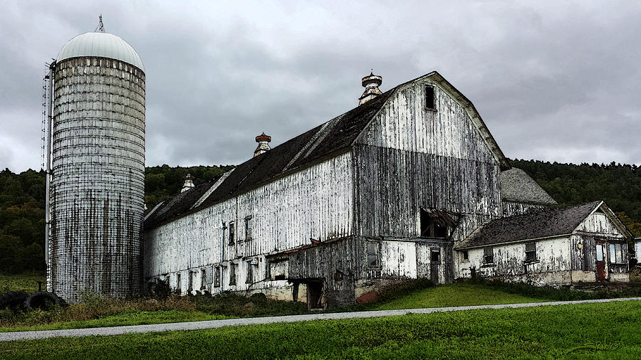 Barn with Silo Photograph by Michael Spano