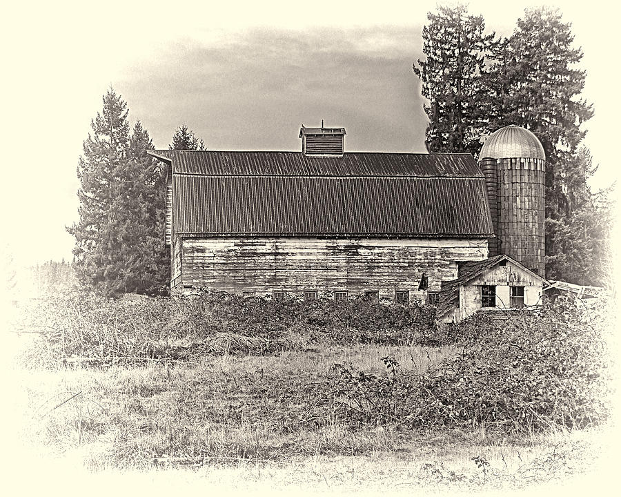 Barn With Silo Photograph by Ron Roberts