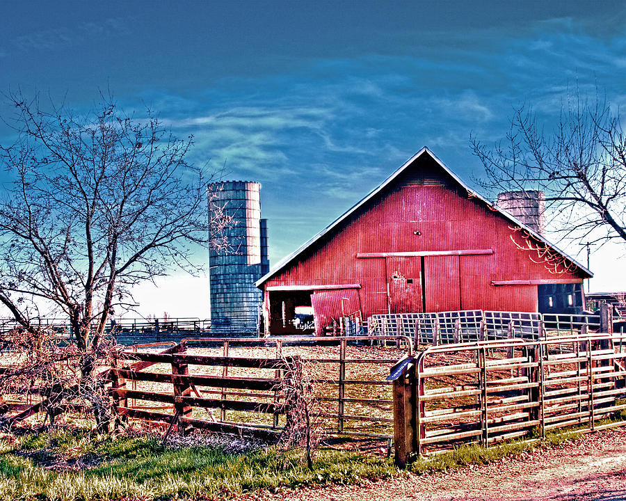 Barn With Silos Photograph by William Havle