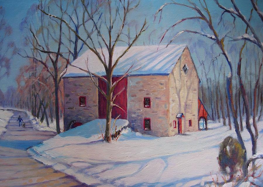 Barn With The Red Door Painting by Bonita Waitl