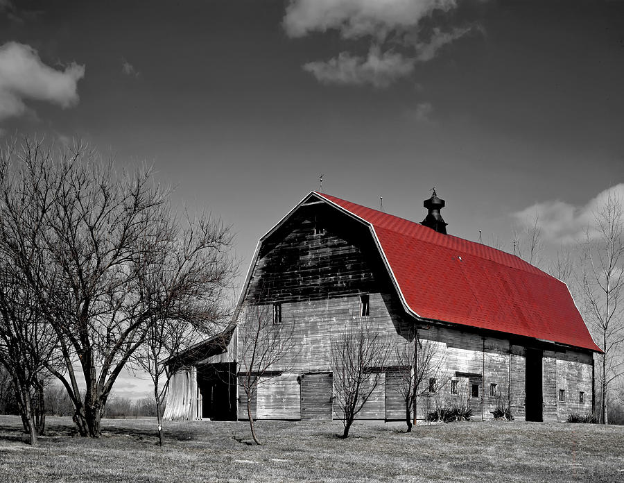 Architecture Photograph - Barn with the Red Roof by Mountain Dreams