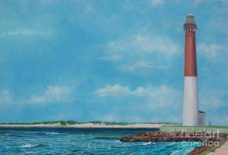 Lighthouse Painting - Barnegat Bay Lighthouse by Barbara Barber