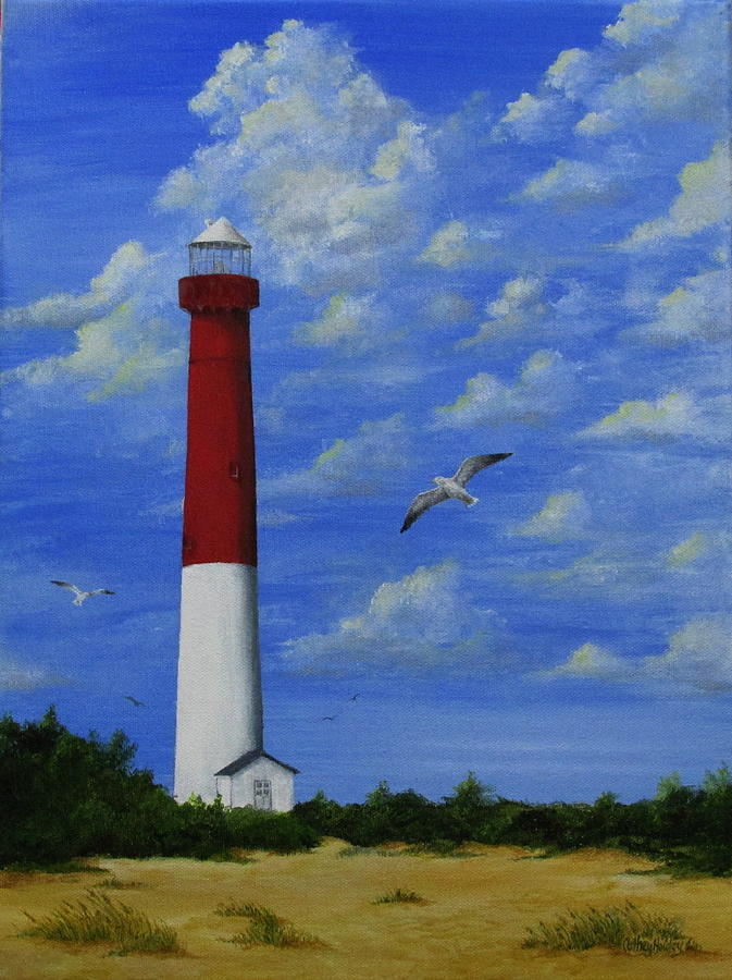 Barnegat Lighthouse Painting by Catherine Howley