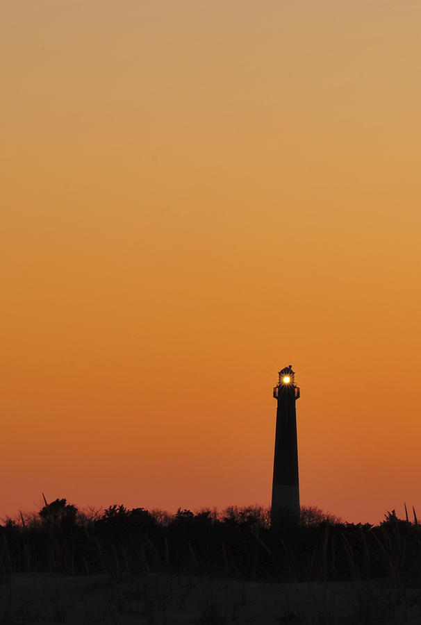 Barnegat Lighthouse Sunset Silhouette  Photograph by Terry DeLuco