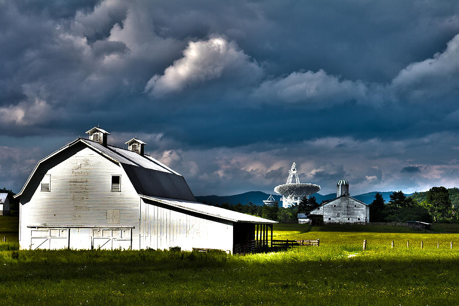 Barns and Radio Telescopes Photograph by Daniel Houghton