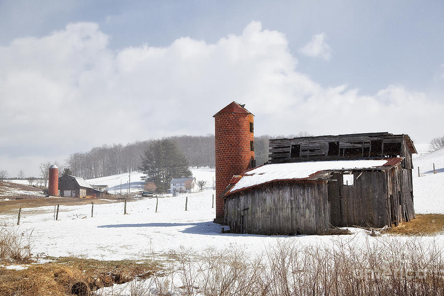 Barns and Silos in Winter Photograph by Jill Lang