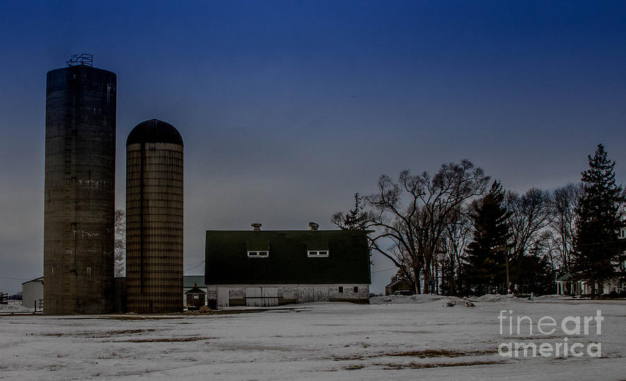 Winter Photograph - Barns by Ann Day