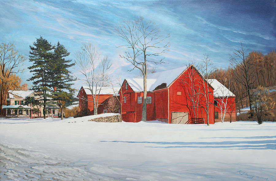 Barns at Bezalel Gables Painting by Kenneth Young