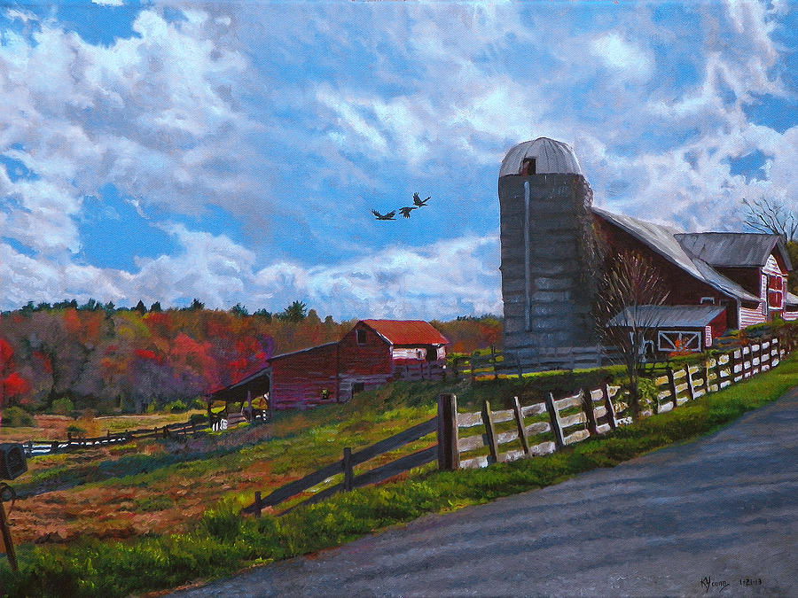 Barns at Rigor Hill Painting by Kenneth Young