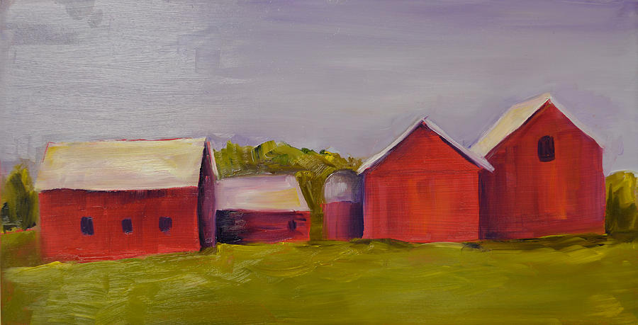 Farm Painting - Barns Near Sister Bay by Pat Olson