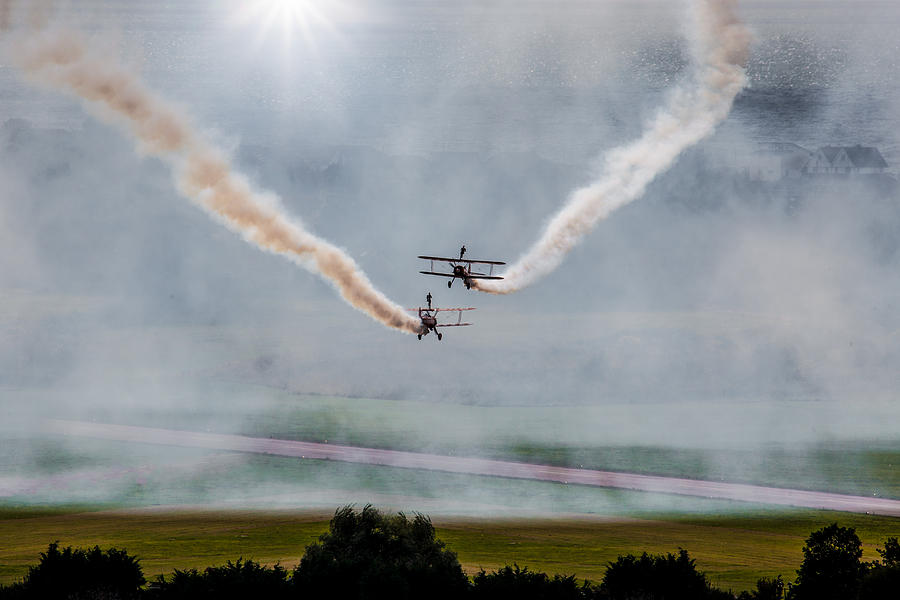 Airplane Photograph - Barnstormer Late Afternoon Smoking Session by Chris Lord