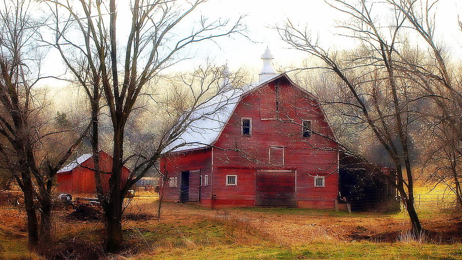 Barnyard Ice Storm Digital Art by Denny Ragan - Fine Art America