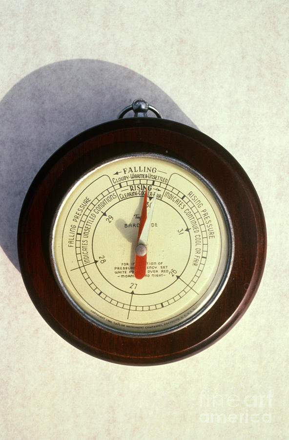 Aneroid Photograph - Barometer by Van D. Bucher