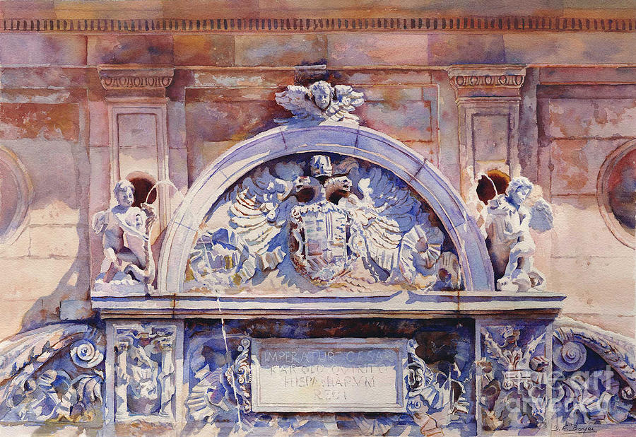 Baroque Fountain Granada Painting by Dorothy Boyer