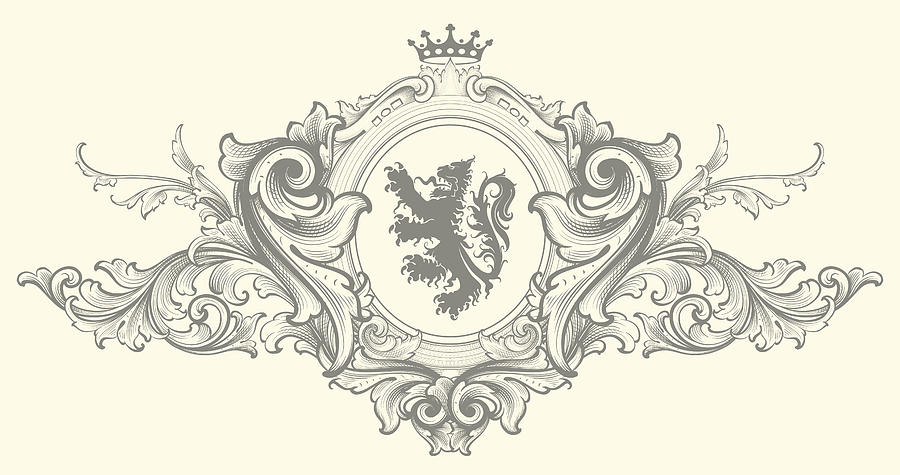 Baroque Nobility Coat of Arms Drawing by Cloudniners