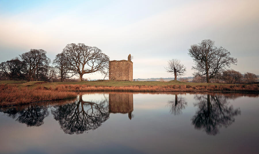 Castle Photograph - Barr Castle reflection by Grant Glendinning