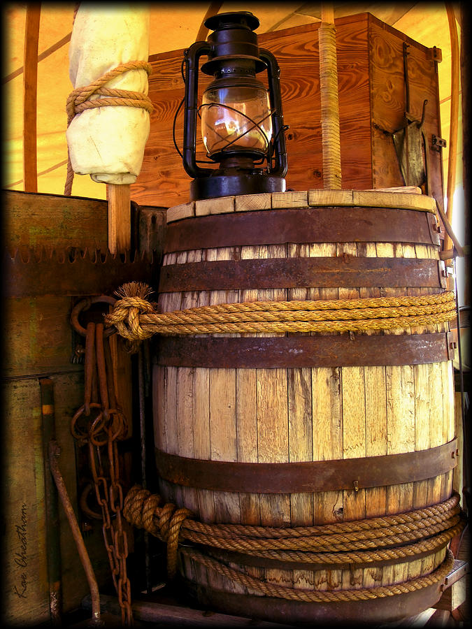 Barrel and Lantern Photograph by Kae Cheatham