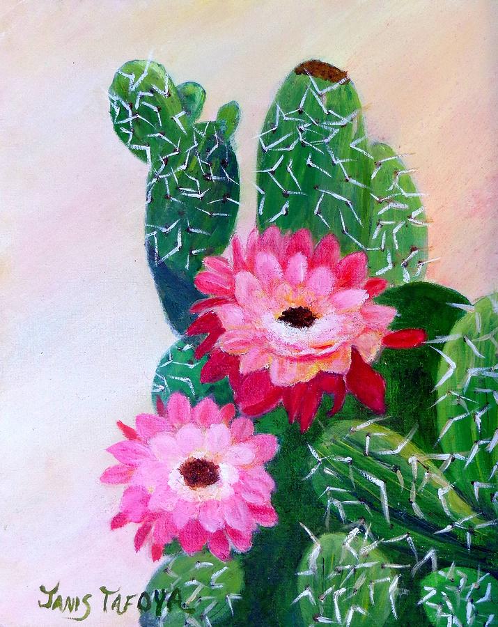 Nature Painting - Barrel Cactus by Janis  Tafoya