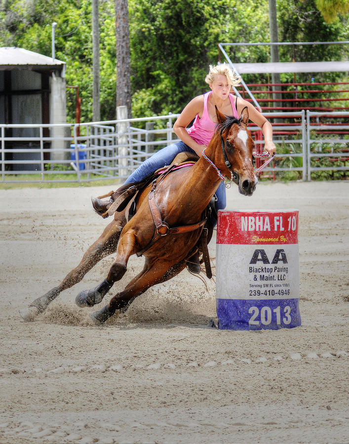 Barrel Racer 2 crop Photograph by Keith Lovejoy