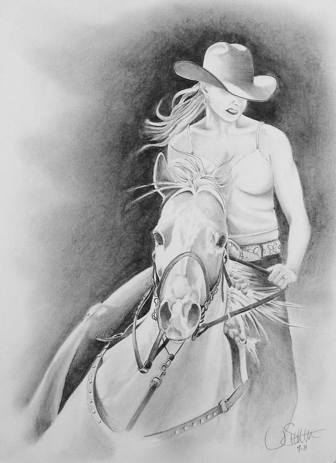 Barrel Racer Drawing by Jimmy Smith