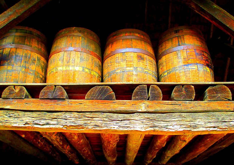 Barrels Aloft Old Salem Photograph by Randall Weidner