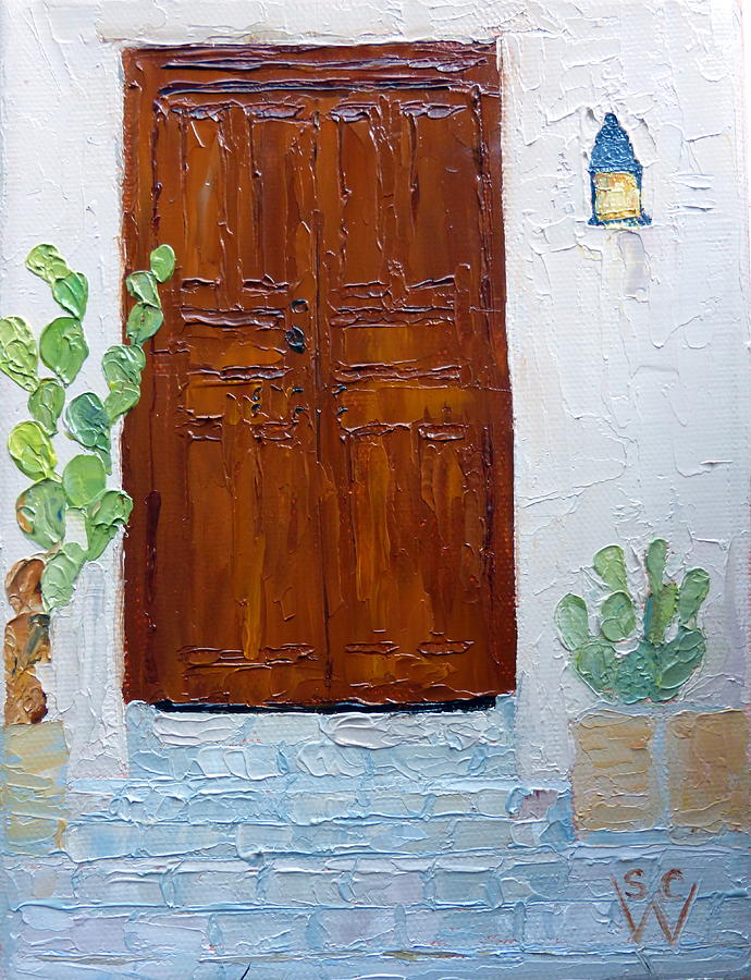 Barrio Doorway Painting by Susan Woodward
