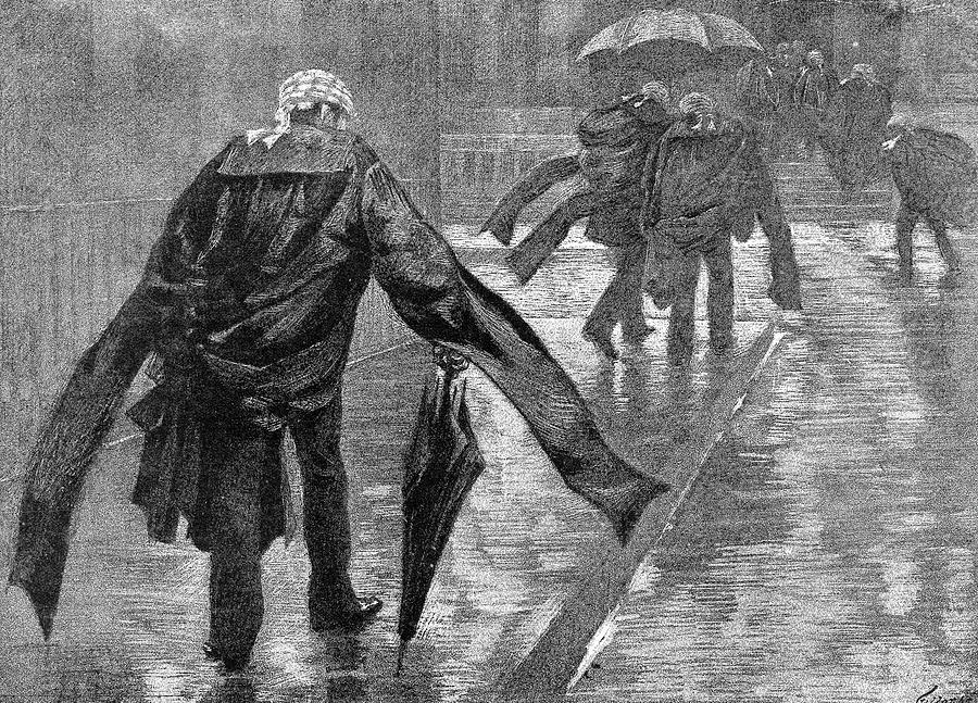 London Drawing - Barristers Make Their Way by Illustrated London News Ltd/Mar London Drawing - Barristers Make Their Way by Illustrated London News Ltd/Mar