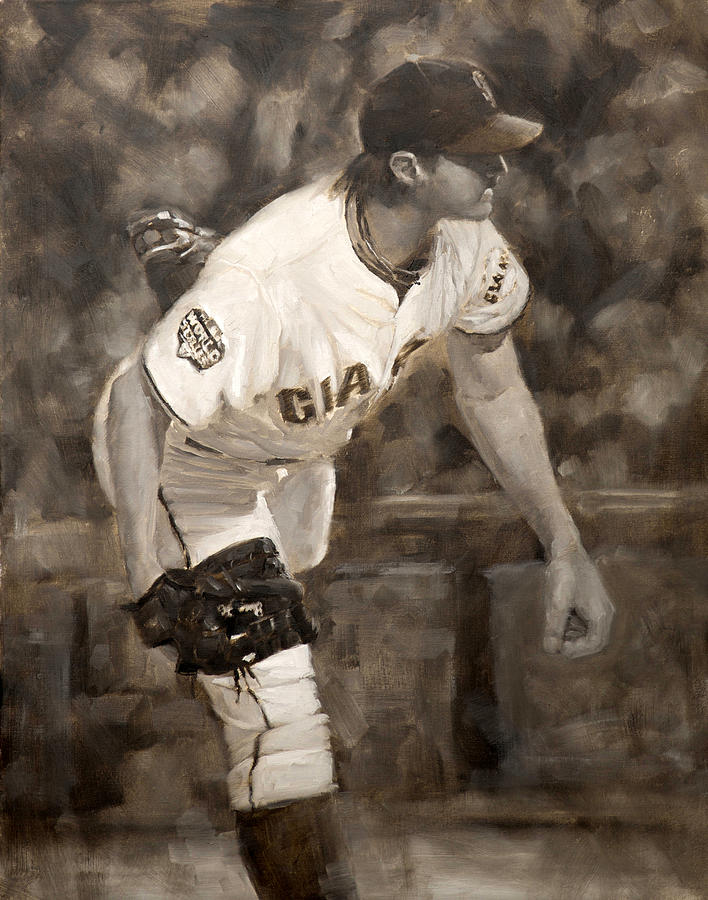 Barry Zito Painting - Barry Zito - Redemption by Darren Kerr