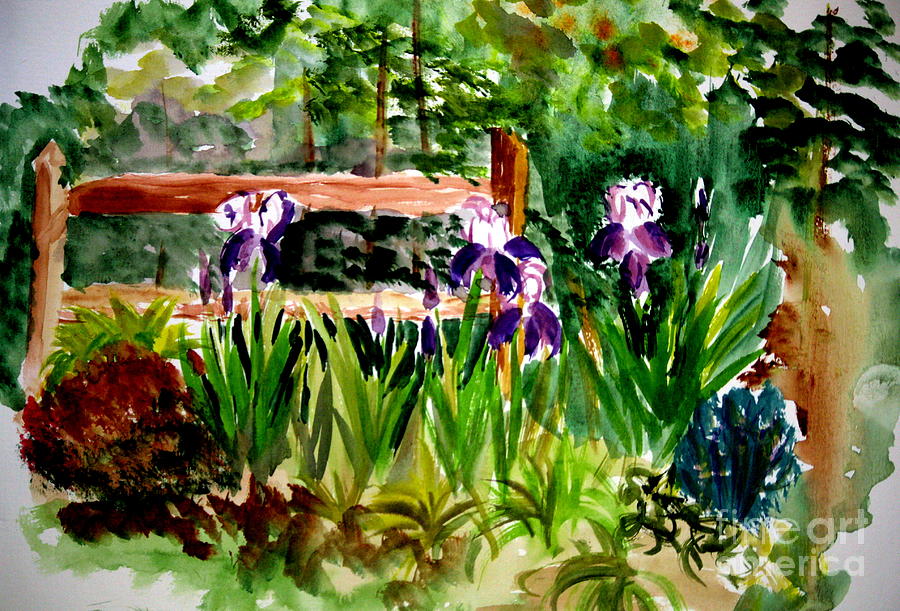 Barton Garden en Plein Air Painting by Donna Walsh