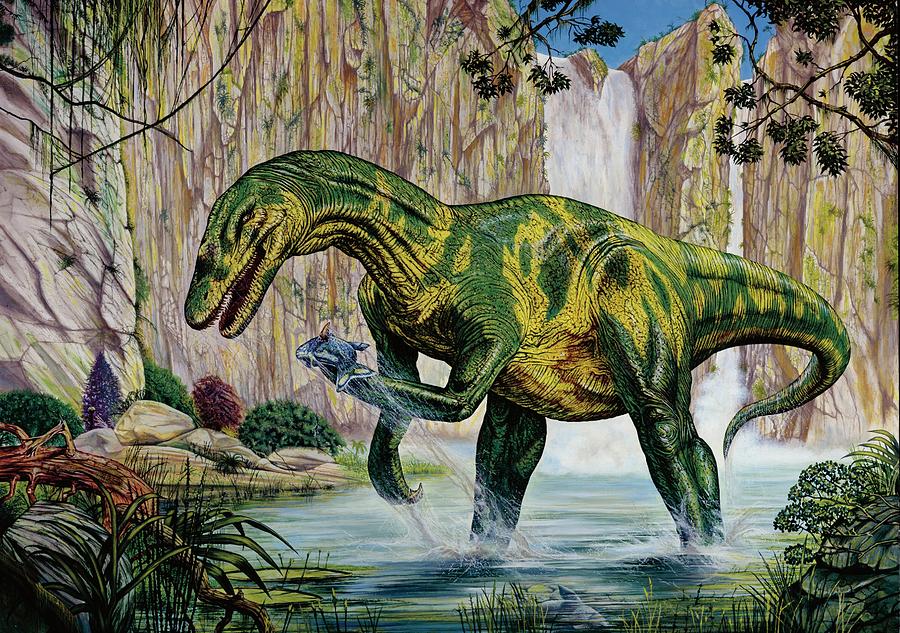 Baryonyx Dinosaur Fishing Photograph by Deagostini/uig