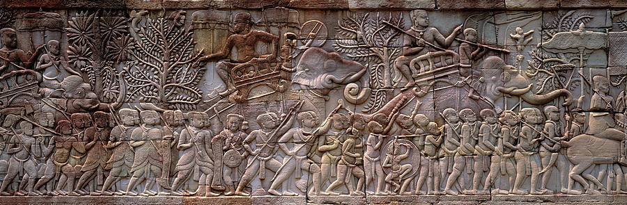 Bas Relief Angkor Wat Cambodia Photograph by Panoramic Images
