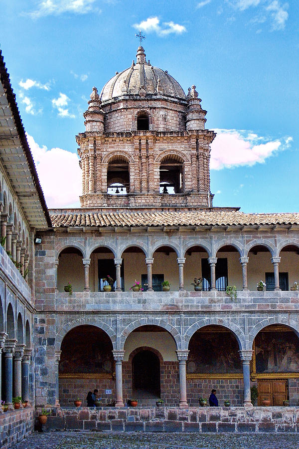 Bascilica of Cuzco from Courtyad Vertical Photograph by Linda Phelps
