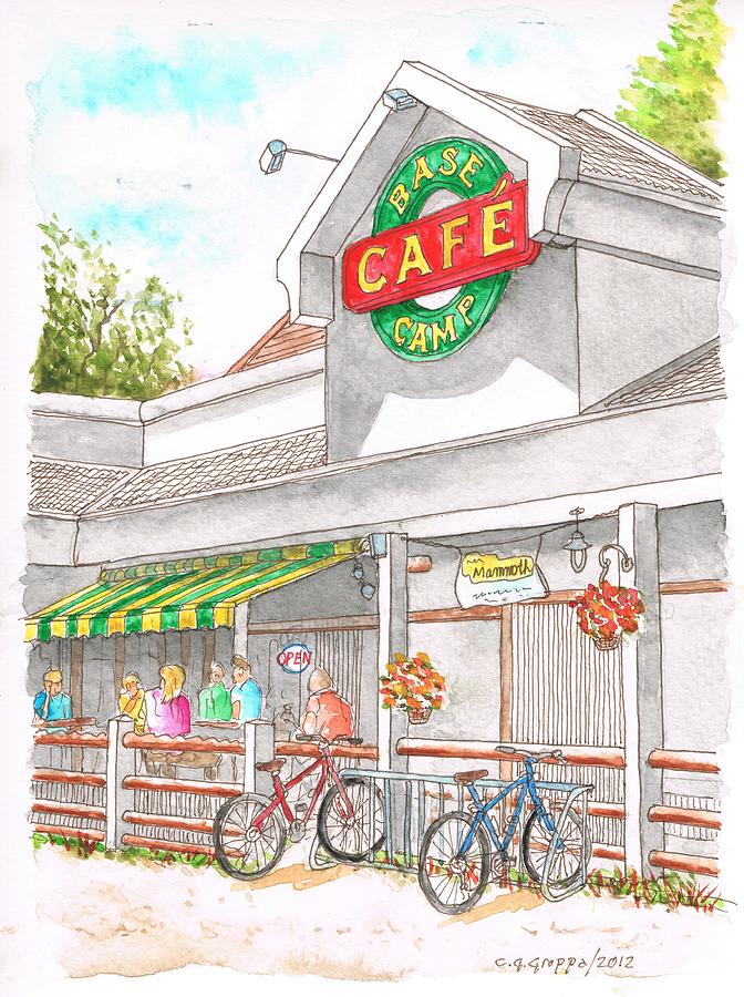 Base Camp Cafe in Mammoth Lakes, California Painting by Carlos G Groppa