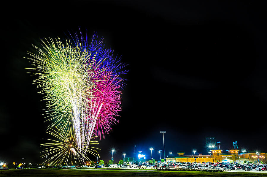 Baseball and Fireworks Photograph by David Morefield
