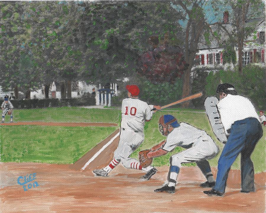 Baseball Painting - Baseball at Stone Park by Cliff Wilson