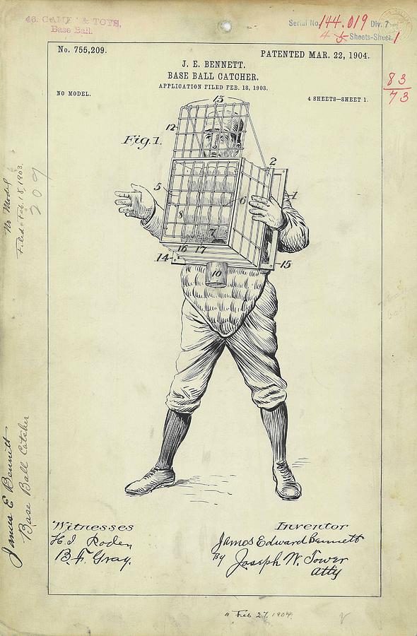 Device Photograph - Baseball Catcher Patent by Us Patent And Trademark Office