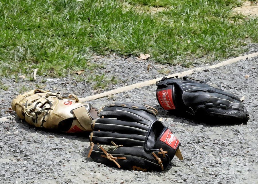 Baseball gloves Photograph by Sami Martin