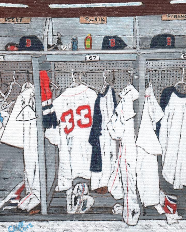Baseball Locker Painting by Cliff Wilson