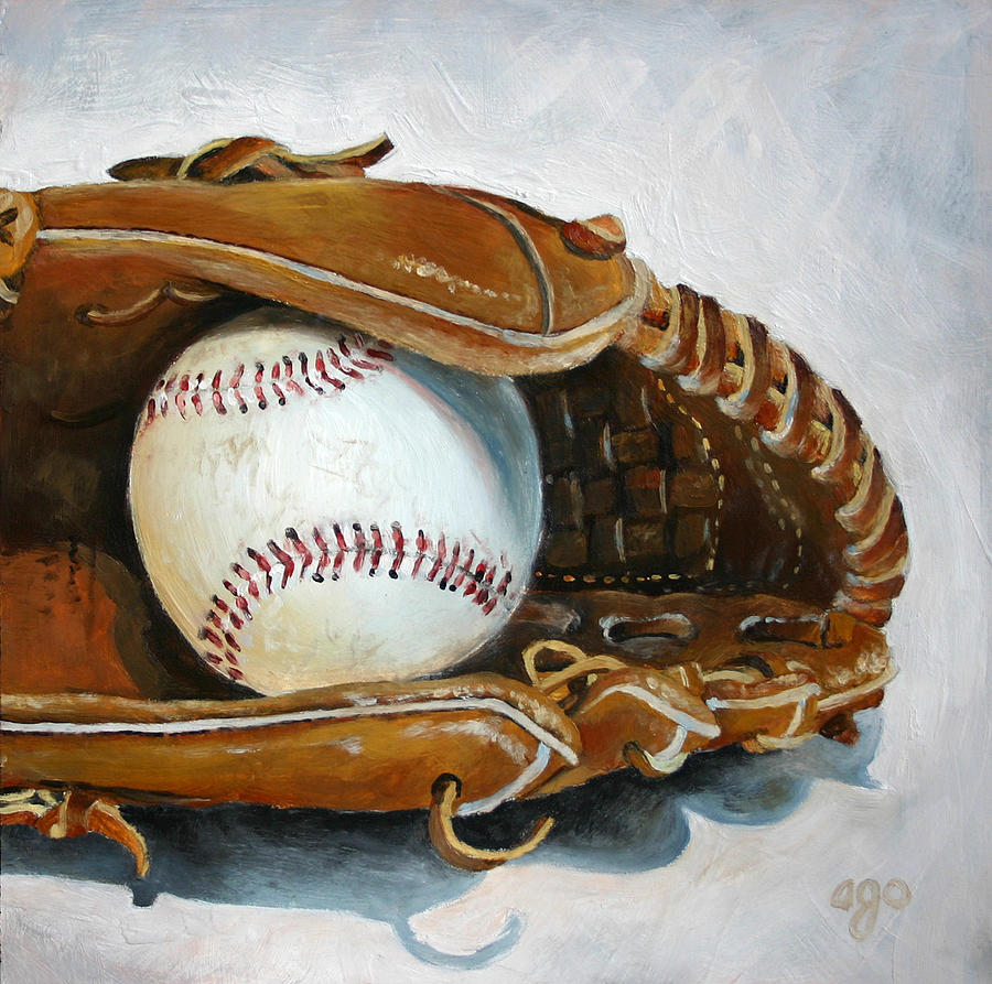 Baseball Painting - Baseball Mitt by Abra Johnson