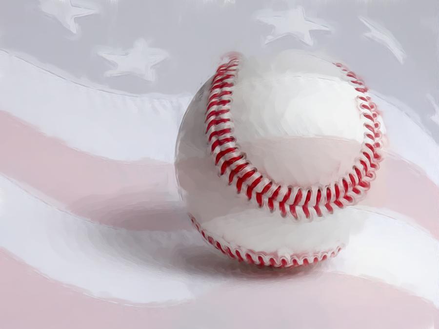 Baseball - Painterly Digital Art by Heidi Smith