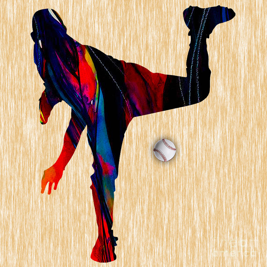 Baseball Pitcher Mixed Media by Marvin Blaine
