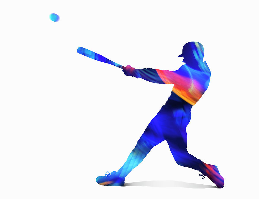 Baseball Player Hitting A Ball by Biddiboo