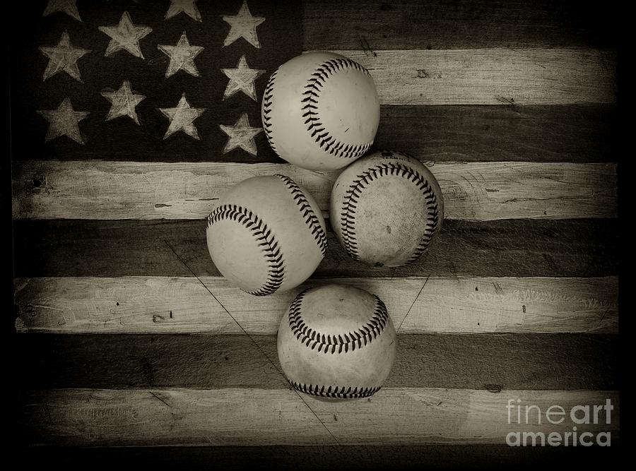 Baseball USA in Black and White Photograph by Paul Ward
