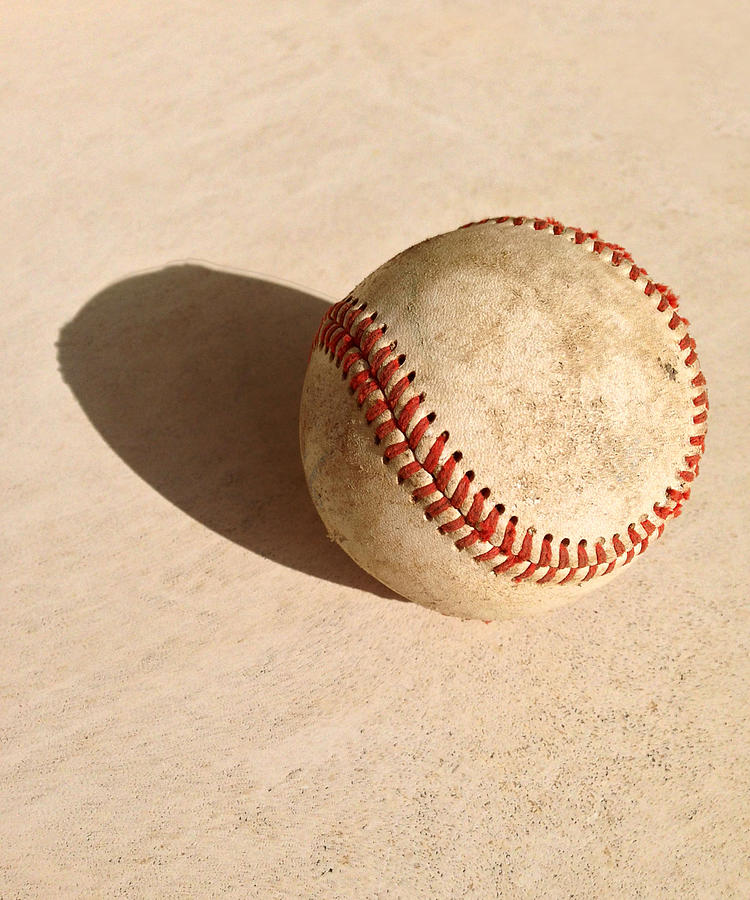 Sports Photograph - Baseball with Shadow by Art Block Collections