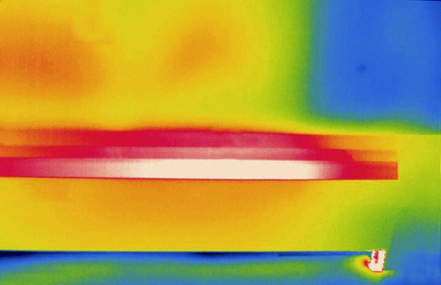 Baseboard Hot Water Heater, Thermogram Photograph by Science Stock Photography