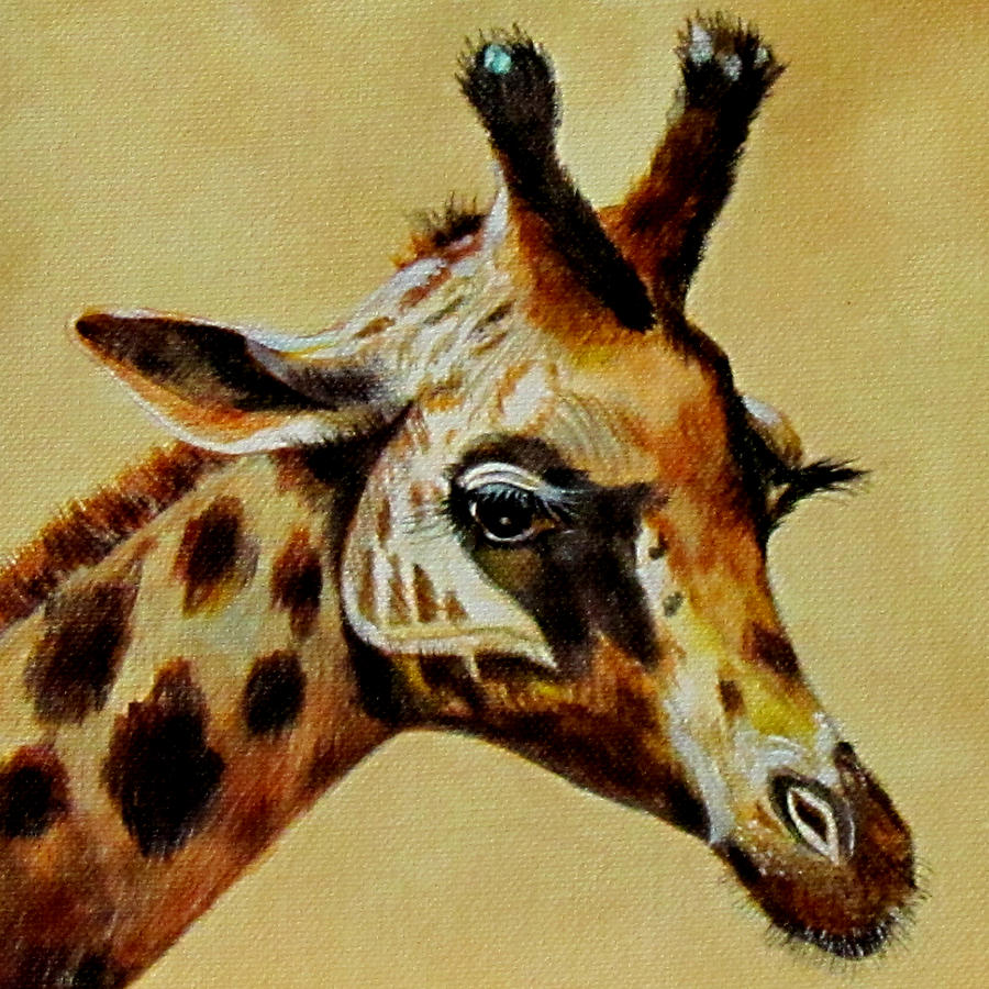 Giraffe Painting - Bashful Giraffe by Susan Duxter